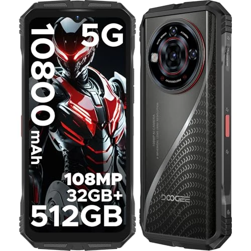 Offerta a tempo: DOOGEERugged S118 Pro Rugged Smartphone 5G, 32GB RAM +512GB ROM Telefono Indistruttibile, 10800mAh/33W, 6.6" FHD+ 120Hz IPS, 108MP+20MP+8MP Smartphone Rugged, Android 14, NFC/WiFi6/Face ID - 0.00% da 369.99 € a 369.99 €