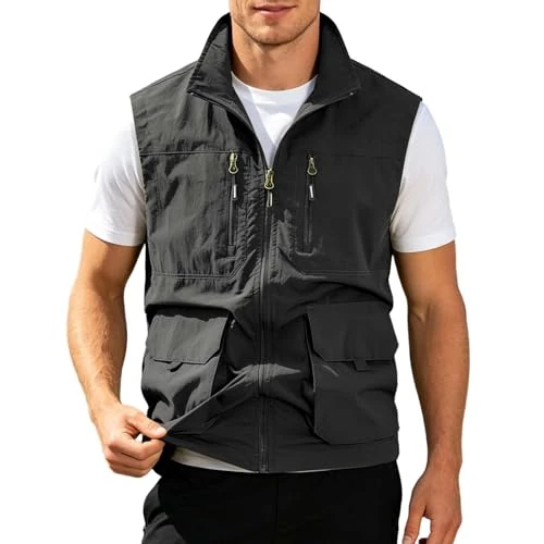 Offerta a tempo: Gilet Uomo Lavoro Leggero - Smanicato Da Lavoro Uomo Estivo Sportivo Giacca Multi Tasca Senza Maniche Giubbotto Senza Maniche Giacca Utility Gilet Da Lavoro, Pesca, Fotografia E Avventure All'Aperto - 0.00% da 23.49 € a 23.49 €