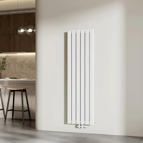 Offerta a tempo: EMKE Radiatore ad Acqua 160 x 46 cm, Termosifone a Parete con Pannelli Piatti Doppio, Riscaldamento Centralizzato per Soggiorno e Bagno, Attacco Centrale 50 mm, Bianco Lucido,1449 W,14 m² - 5% da 298.99 € a 284.04 €