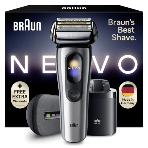 Offerta a tempo: Braun NEVO Rasoio Elettrico Barba, Custodia Power Case, NEVO17005C, Argento - 48% da 869.99 € a 449.99 €