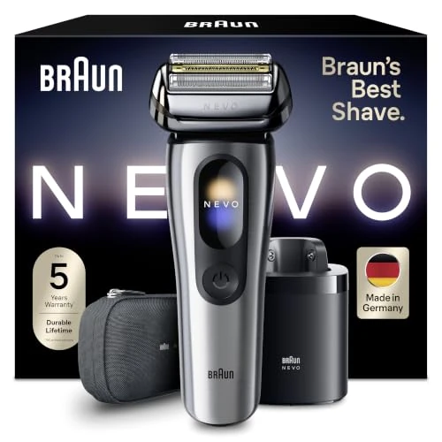 Offerta a tempo: Braun NEVO Rasoio Elettrico Barba, Custodia Da Viaggio, NEVO11005C, Argento - 43% da 789.99 € a 449.99 €