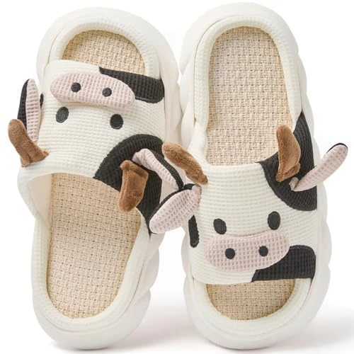Offerta a tempo: Coswind Pantofole Donna Uomo Invernali Mucca Ciabatte Casa in Memory Foam - 48.73% da 23.99 € a 12.30 €