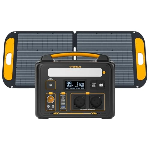 Offerta a tempo: VTOMAN Jump 600X Centrale Elettrica Portatile Espandibile con 110W Pannello Solare Pieghevole Leggero-299Wh Generatore Solare Batteria LiFePO4, 600W AC (Picco 1200W), Uscita 60W Tipo-C per Campeggio - 0.00% da 449.00 € a 449.00 €