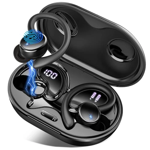 Offerta a tempo: 2026 Cuffie Bluetooth 5.4 Sport, 50 Ore Cuffie In Ear Cancellazione Rumore ENC e 4 HD Mics, Auricolari Bluetooth con 6D Bass Stereo, HiFi Cuffiette LED Display, IP7 Impermeabile Cuffie Senza Fili - 72% da 89.99 € a 24.99 €