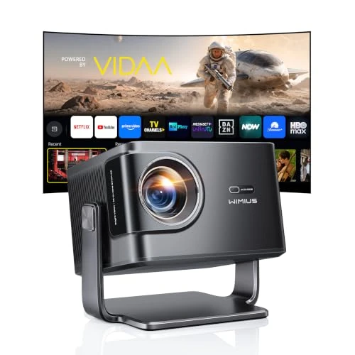 Offerta a tempo: 【2500 ANSI/56W Dolby Hi-Fi】Proiettore 4K Smart TV Vidaa Sistema AirPlay2 Controllo Vocale, Videoproiettore Rotazione 225° Regolazione AI 1080P HDR10 Wimius Proiettore da Esterno/Casa - 30% da 599.99 € a 417.99 €