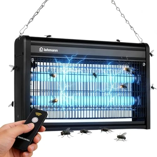 Offerta a tempo: LEHMANN Lampada Antizanzare Elettrico 20W, Zanzariera Elettrica contro Insetti, Zanzare e Mosche senza Prodotti Chimici, Controllo Remoto con Telecomando, Silenziosa, Lampada Zanzare fino 150 m² - 44% da 44.99 € a 24.99 €