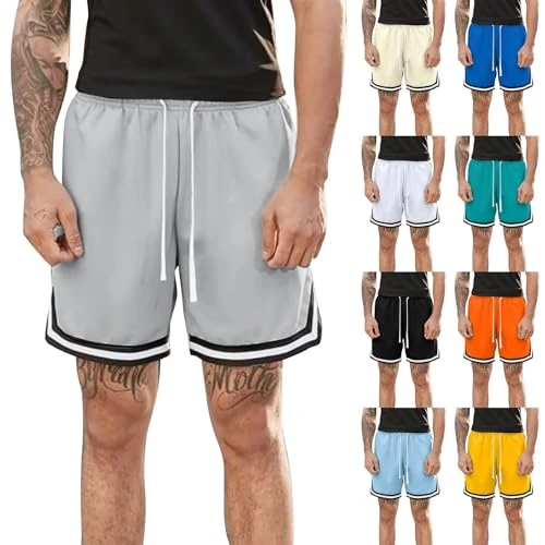 Offerta a tempo: Fccrian Pantaloncino Sportivo Uomo Bermuda Estivi con Coulisse Pantaloncini Basket Uomo Gamba Dritta Pantaloni Leggeri Stile Sciolte Pantaloni Jogging per Jogging Lounge Traspirante Sport - 0.00% da 17.98 € a 17.98 €