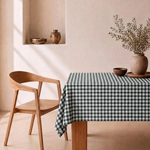 Tijdelijke aanbieding: svet Tafelkleed, vuilafstotend, extra zachte stof, vierkant, katoen, waterdicht, 140 x 140 cm (Vichy Green) van 16.79 € naar 9.60 € (42.82% korting)