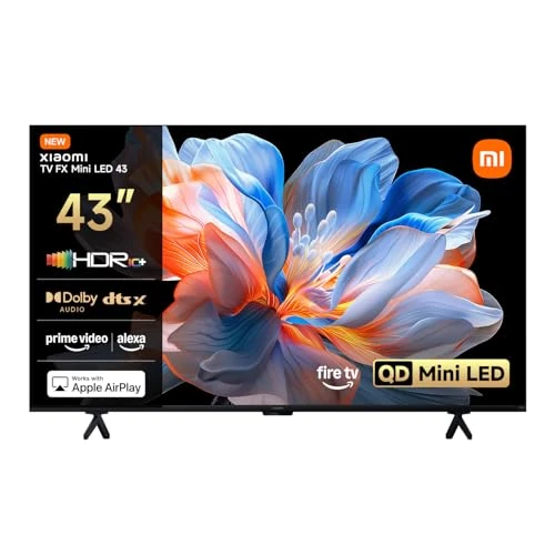 Offerta a tempo: XIAOMI TV FX Mini LED da 43 pollici (101 cm), Smart TV QD-Mini LED, 4K UHD, Fire TV, HDR10+, MEMC, DTS:X, AirPlay 2, HDMI, Modalità Filmmaker, comando vocale con Alexa - 11% da 349.00 € a 309.00 €