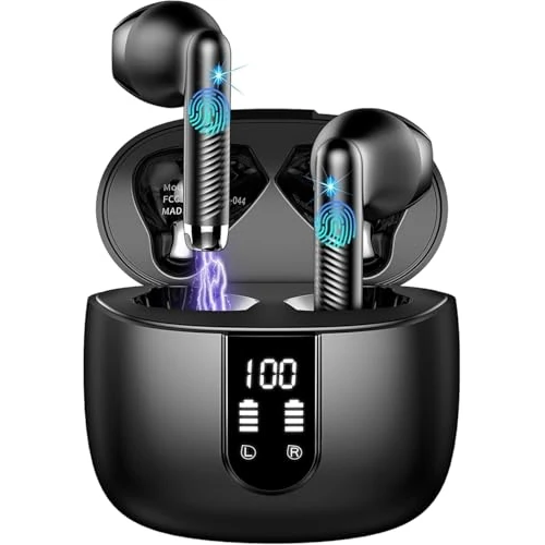 Zeitlich begrenztes Angebot: Drsaec Bluetooth 5.4 Kopfhörer, 2026 Neu In Ear Kopfhörer Kabellos Bluetooth 6D Tiefer Bass Kabellose Kopfhörer mit 6 ENC Mic, 56 Std Noise Cancelling Ear Buds, USB-C, IP7 Wasserdicht Sport Ohrhörer von 24.99 € auf 24.99 € (0.