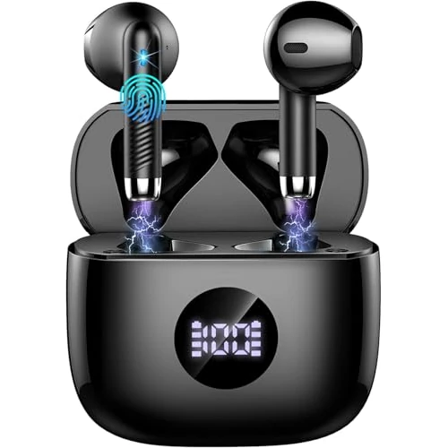 Offerta a tempo: 2026 Cuffie Bluetooth Auricolari Bluetooth 5.4, Cuffie Wireless con 4 ENC Cancellazione Rumore Mic, Cuffie in Ear 40 Ore di Riproduzione, Cuffie Senza Filo HiFi Stereo IP7 Impermeabili per iOS/Android - 72% da 89.99 € a 24.99 €