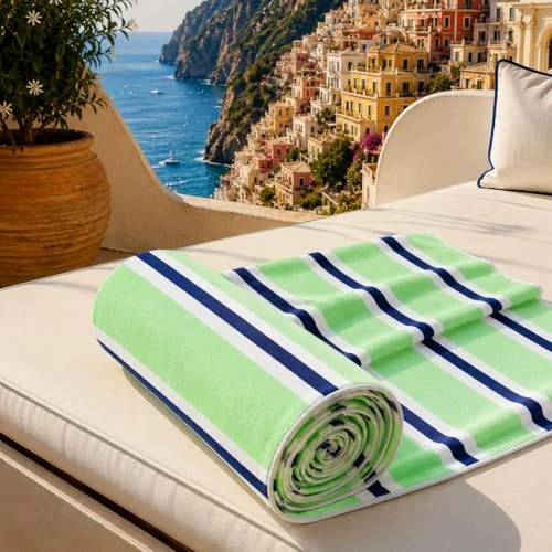 Limited-time offer: PETTI Artigiani Italiani - Microfibre Beach Towel, Beach or Pool Towel, Beach Towel, Large 90 x 180 cm, Millerighe 03 from 16.81 £ to 16.81 £ (save 0.00%)