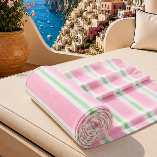 Zeitlich begrenztes Angebot: PETTI Artigiani Italiani - Strandtuch XXL Mikrofaser 90x180 cm Groß mit Feinen Bunten Streifen, Badetuch Schnelltrocknend und Sandfrei, für Strand, Pool und Reise, Made in Italy, Feinstreifen 15 von 21.95 € auf 19.41 € (11.57%