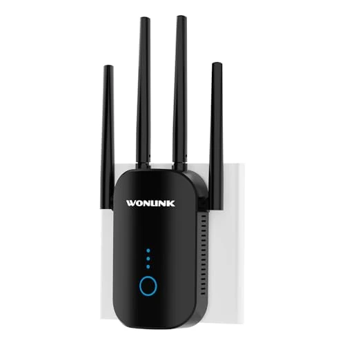 Offerta a tempo: WONLINK Ripetitore WiFi 1200Mbps Doppia Banda, Amplificatore Segnale WiFi con 4 Antenne, Porta Ethernet, WPS, MU-MIMO, Modalità Ripetitore/Router/AP e Indicatore di Segnale - 40% da 29.99 € a 17.99 €