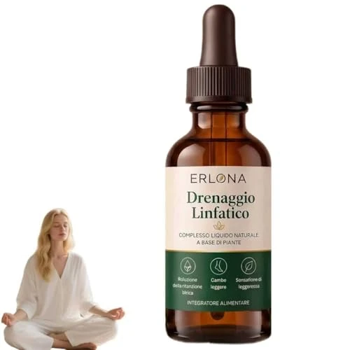 Offerta a tempo: Erlona drenaggio linfatico Gocce, 2026 Nuovo Gocce di Benessere peril Drenante Linfatico, Formula Erboristica Naturale, Adatte per Donne e Uomini (1 PC) - 50% da 45.99 € a 22.99 €