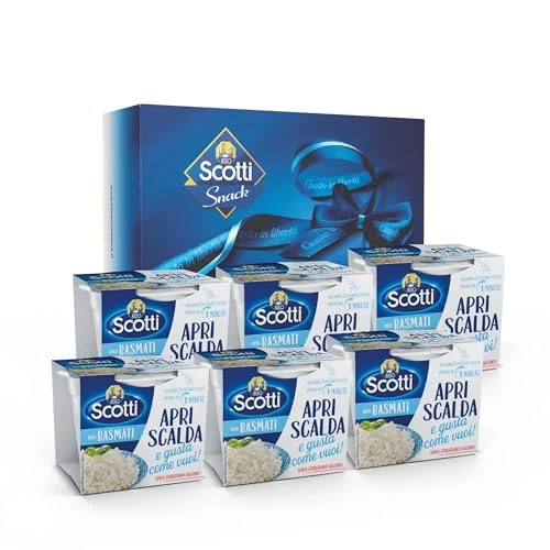 Offerta a tempo: Riso Scotti Box Cups 6 Pezzi - Apri Scalda e Gusta Basmati, Cup di Riso Italiano Monoporzione, Pronto in 1 Minuto, 6x200g - 48% da 11.34 € a 5.94 €