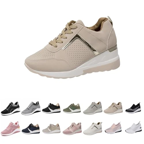 Offerta a tempo: Scarpe da Donna Sneakers Donna Eleganti Estive Ortopediche Scarpe Sportive Donna Stringate con Plateau Ammortizzato E Antiscivolo Sneaker Traspiranti Comode Leggere Sneakers Comode Beige 39 - 0.00% da 15.99 € a 15.99 €