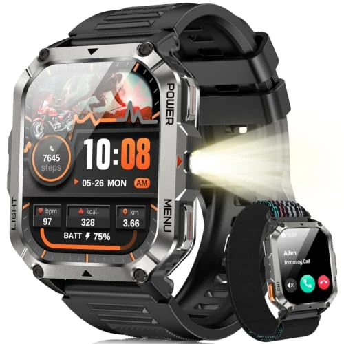 Offerta a tempo: Blackview Smartwatch Uomo, 2.01" Smartwatch Militare Uomo Fitness con Chiamate Bluetooth Orologio Intelligente 115+ Modalità Sportive/900 mAh/Sonno/Cardiofrequenzimetro/Torcia/Bussola per Android IOS - 5% da 59.99 € a 56.99 €