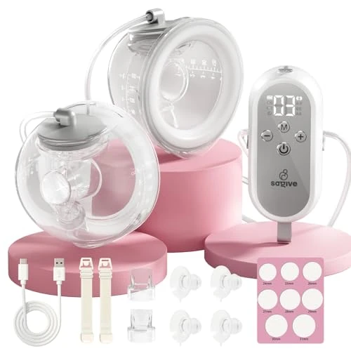 Offerta a tempo: Saglve Tiralatte Elettrico Indossabile Senza Mani, 300mmHg Tira Latte Neonati Portatile con 4 Modalità 12 Livelli, 80g Breast Pump Electric Ricaricabile 21/24mm Flangia per Puericole Lavoro Viaggio - 0.00% da 79.99 € a 79.99 €