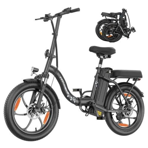 Offerta a tempo: Bicicletta Elettrica Pieghevole 20x3.0, Motore 250W Coppia 47NM, Batteria 48V 16Ah, Velocità Max 25km/h, Autonomia 50-100KM, 7 Marce, Ammortizzatore a Molla e Freni a Disco Meccanici Urbana (nero) - 0.00% da 849.00 € a 849.00 €