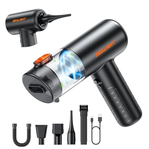 Offre limitée : SEALIGHT Aspirateur à Main sans Fil Puissant, 4 en 1 32000Pa Mini Aspirateur de Voiture avec 400000 RPM Moteur Brushless, Vidage Automatique 1 Touche pour Poils d'animaux, Voiture Maison de 35.19 € à 33.43 € (5% de remise)