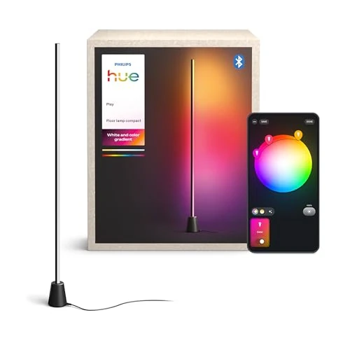 Offerta a tempo: Philips Hue Play Lampada da Terra, LED RGBWWIC, 122 cm, Lampada Soggiorno Moderna, Illuminazione Camera da Letto, Alexa, Google Home, Apple Home, TV Sync, Hue Bridge e Sync Box (Venduti Separatamente) - 33% da 149.99 € a 99.99 €