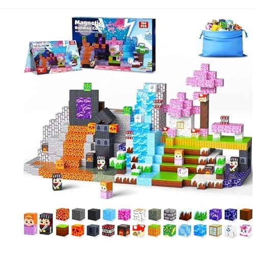 Offerta a tempo: Nexpho Costruzioni Magnetiche, 150 Pezzi Giochi Cubi Magnetici, Blocchi Magnetic per Bambini Magnetic Building Blocks dai 3+ Giocattoli Montessori STEM Regali per Ragazzi e Ragazze - 40% da 37.99 € a 22.79 €