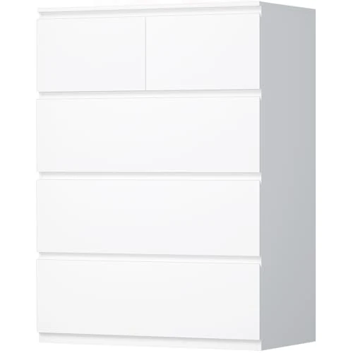 Offerta a tempo: BEWISHOME Cassettiera Camera da Letto Moderna,Settimino con 5 Cassetti,Cassettiera Bianca,Salvaspazio,Mobile Camera da Letto per Soggiorno,Bagno e Ingresso,68x38x94 cm,EKCG07W - 0.00% da 99.99 € a 99.99 €