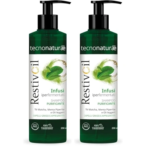 Offerta a tempo: RestivOil Tecnonaturae Shampoo Purificante, Capelli da normali a grassi, 250 ml (Confezione da 2) - 68% da 17.84 € a 5.76 €