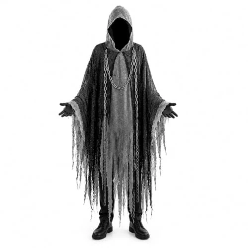 Offerta a tempo: TK Gruppe Timo Klingler Costume da Sensenmann per adulti per Halloween e carnevale, con catena, mantello spaventoso, nero - 16% da 31.99 € a 26.99 €