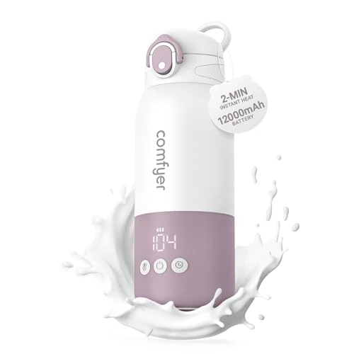 Offerta a tempo: Comfyer BW01 Scaldabiberon Portatile per Neonati, Batteria 12000mAh, Riscaldamento Rapido 2 Min per Latte Materno e Acqua, per Poppate Notturne, Auto e Viaggi in Aereo On‑the‑Go - 11% da 89.99 € a 79.99 €