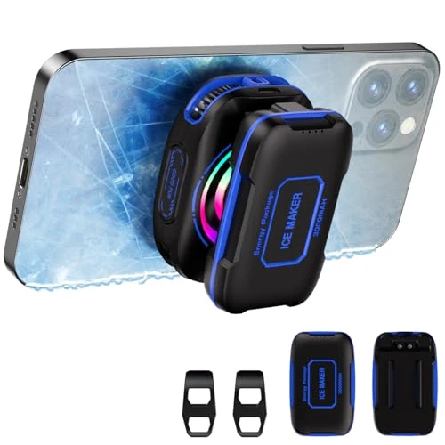 Offerta a tempo: KOOVIVA Radiatore magnetico per cellulare, ventilatore portatile con illuminazione RGB, caminetto cellulare per iPhone serie magnetica/Android/tablet/iPad (blu) - 13% da 30.99 € a 26.99 €