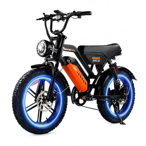 Offerta a tempo: AVDLEU Bici Elettrica Uomo 20 Pollici Fat Bike, 7 Velocità Bicicletta Elettrica, Pneumatici 20" x 4.0 Fat Tire, Freni a Disco Meccanici Anteriori e Posteriori, Doppia Sospensione, E-Bike per Adulti - 0.00% da 999.00 € a 999.00 €