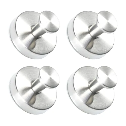 Tijdelijke aanbieding: OTraki 4 stuks wandhaken, zilverkleurig, roestvrij staal, zuignap, ronde vacuümhaken, zonder boren en gereedschap gemonteerd, wandhanddoekhaken en kledinghaken voor badkamer, woonkamer, slaapkamer en van 7.77 € naar 7.77 € (0.00% ko
