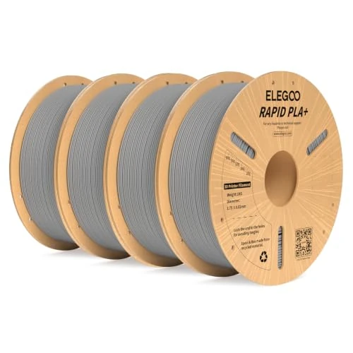 Offerta a tempo: ELEGOO Rapido PLA+ Filamento Stampante 3D 1.75mm Grigio 4KG | Alta Velocità 30-600 mm/s, Precisione Dimensionale +/- 0.02mm, Per la maggior parte delle Stampanti 3D - 5% da 45.99 € a 43.69 €