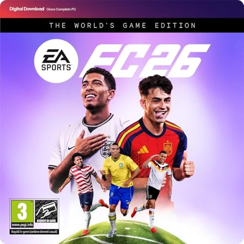 Offerta a tempo: EA SPORTS FC 26 WORLD'S GAME Edition PCWin | Codice EA App | Videogiochi | Italiano - 80% da 89.99 € a 18.00 €