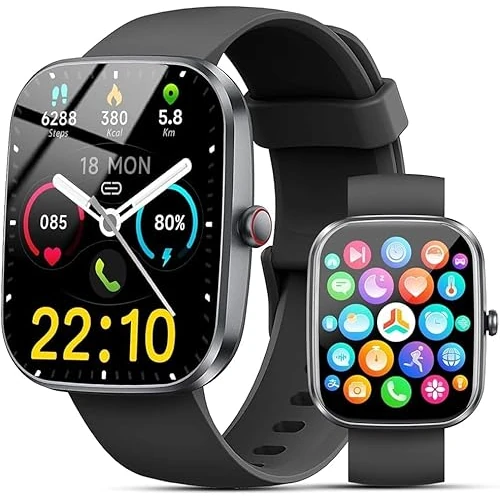 Offerta a tempo: Nuovo Smartwatch Uomo Donna, 100+ Sportive Fitness Tracker con Sonno Contapassi Cardiofrequenzimetro, 1.91" Smartwatch con Effettua/Risposta Chiamate, Impermeabil IP68 Smart Watch per Android/iOS - 0.00% da 24.99 € a 24.99 €