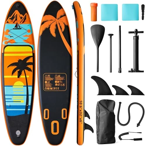 Limited-time offer: Teoryieer Inflatable Paddle Board with Accessories, 320cm Beginner Stand Up paddle Board, Paddle Boarding for Adults & Youth, SUP Surfboard with Paddle/Backpack/Pump/Removable Fin from 169.99 £ to 169.99 £ (save 0.00%)