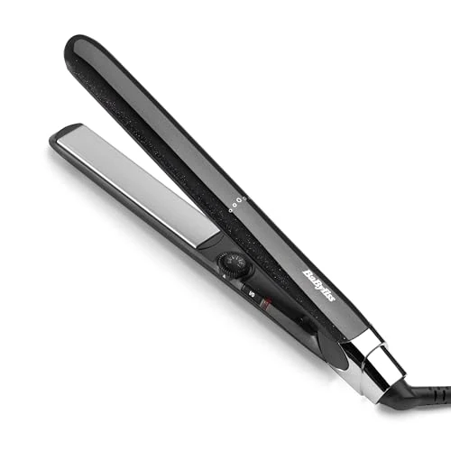 Zeitlich begrenztes Angebot: BaByliss Midnight Shine Glätteisen, Haarglätter mit Titan‑Keramikplatten, Extra lange Stylingplatten, 13 Temperaturstufen (170–235°C), Schnellaufheizung, Anti‑Frizz Glanz Finish, ST590E von 69.90 € auf 29.90 € (57% Rabatt)