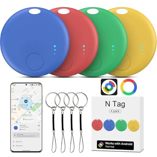 Offerta a tempo: Air tracker Android, 4 PCS Smart Tracker Tag GPS Localizzatore Chiavi Compatibile con Trova Dispositivo(Solo Android), Bluetooth Tracker Compatibile per Portafogli,Chiavi,Zaini, valigia (Multicolore) - 0.00% da 28.99 € a 28.99 €