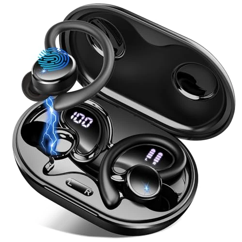 Offerta a tempo: Cuffie Bluetooth 5.4 Sport, 2026 Auricolari Bluetooth con 6D Bass Stereo, 50 Ore Cuffie In Ear Cancellazione Rumore ENC e 4 HD Mics, HiFi Cuffiette LED Display, IP7 Impermeabile Cuffie Senza Fili - 70% da 89.99 € a 26.99 €
