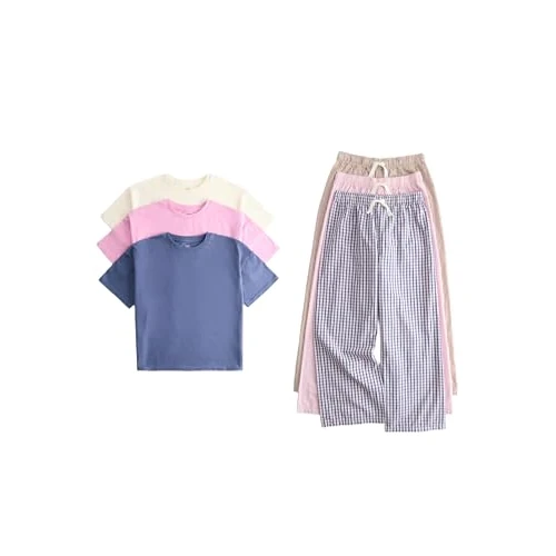 Offre limitée : Marks & Spencer Lot de 3 Ensembles Pyjamas Pur Coton à Carreaux (du 6 au 16 Ans) 10-11 Ans de 31.20 € à 29.64 € (5.0% de remise)
