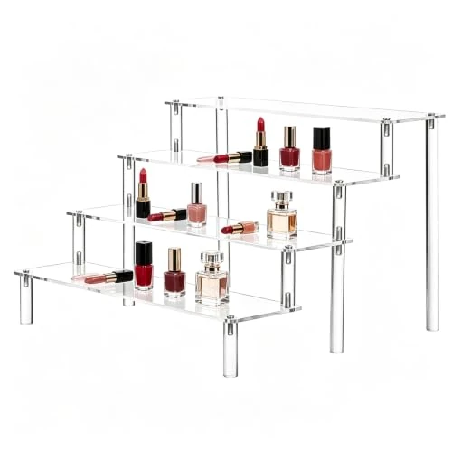 Limited-time offer: VINATO Transparent Acrylic Display Stands with 4 Levels, Acrylic Display Stands, Transparent Scale Display Stand, Acrylic Display Stand for Perfumes, Cakes, Items Collection-30 x 28 x 20 cm from 15.00 £ to 15.00 £ (save 0.00%)