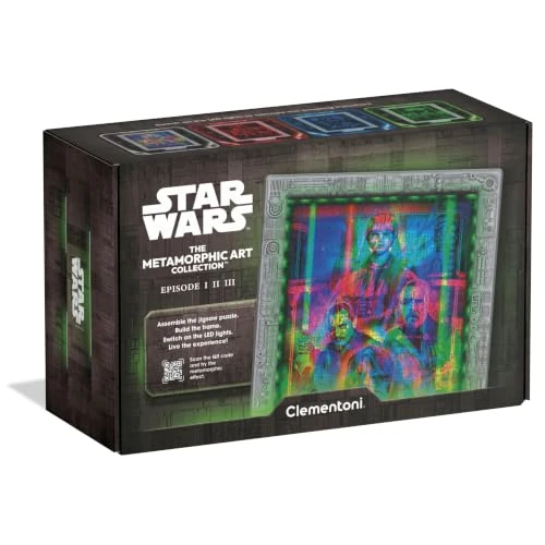Offerta a tempo: Clementoni - Star Wars Metamorphic Art Collection - Episode I II III Trilogia Prequel, Quadro Interattivo 520 Pezzi con Cornice e LED RGB, Illustrazione che Cambia con la Luce, Made in Italy, 35161 - 0.00% da 39.98 € a 39.98 €