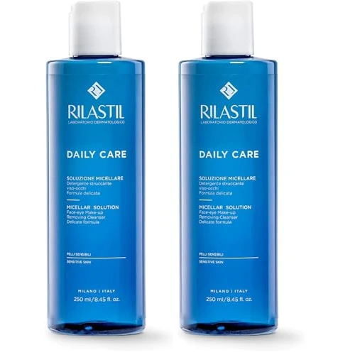 Offerta a tempo: Rilastil Daily Care Soluzione Micellare Lenitiva, Detergente Struccante Viso Occhi senza Risciacquo per Pelli Sensibili e Reattive, Confezione da 500 ml - 66% da 19.92 € a 6.76 €