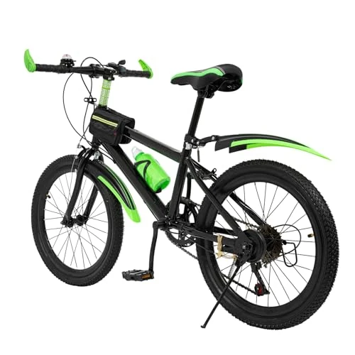 Offre limitée : aefxNika Vélo VTT 20" pour enfant garçon et fille, 7 vitesses avec garde-boue, bouteille d'eau, cloche boussole, capacité de charge 85 kg, pour enfants de 8 à 13 ans de 113.99 € à 113.99 € (0.00% de remise)