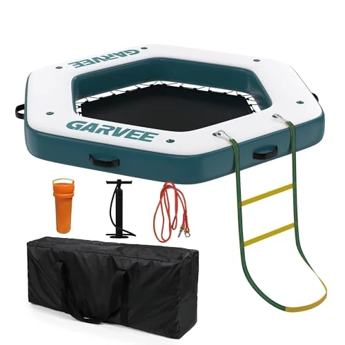Offerta a tempo: Piattaforma Galleggiante Gonfiabile per Sport Acquatici, Rete Traspirante Resistente, Supporta 4-6 Adulti, Con Scala Integrata e Borsa di Trasporto, Ideale per Piscina, Lago e Mare, Relax e Feste - 19% da 295.83 € a 238.89 €