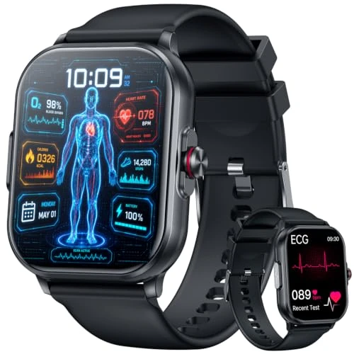 Offerta a tempo: Orologio Smartwatch Uomo Cardiofrequenzimetro Salute: 1.39 Intelligenti Orologi con Bluetooth ECG HRV SpO2 Sonno Pressione Sanguigna Modalità Sportive Fitness Watch Compatibile Android e iOS (Nero) - 47% da 69.99 € a 36.99 €