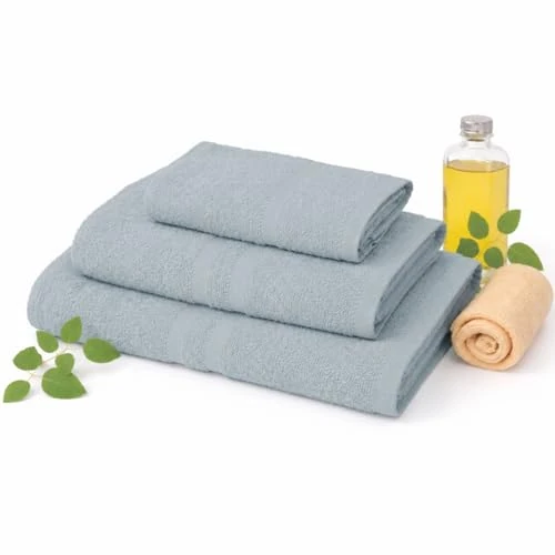 Offerta a tempo: GX GARGIX Tris Asciugamani in Spugna 100% Cotone – 1 Asciugamano Bagno + 1 Viso + 1 Ospite, Set Casa e Hotel, Alta Grammatura, Lavabile in Lavatrice (GX/TRIN-GRIGIO CHIARO) - 15% da 12.99 € a 10.99 €