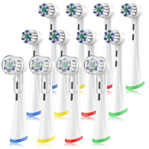 Zeitlich begrenztes Angebot: ELYCO Aufsteckbürsten IO Ersatz Kompatibel mit Oral-B iO 2/3/4/5/6/7/8/9/10, 12 Bürstenköpfe + 4 Hygienische Schutzkappen, Farbwechselnde Borsten & Farbringe, Weiche Borsten Familienpackung von 27.99 € auf 27.99 € (0.00% Rabat